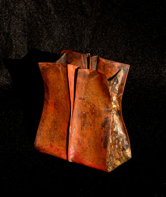 Foldformed copper vase experiment
